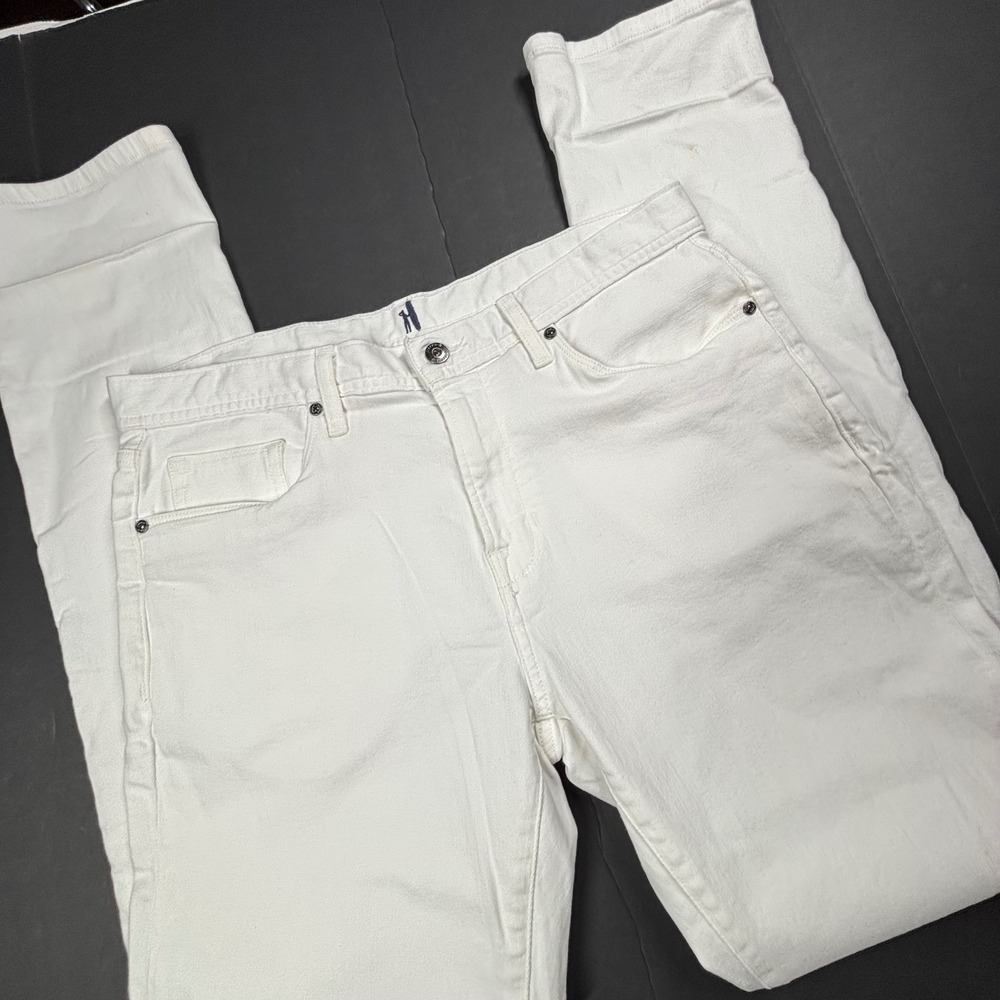 Johnny-O Atlas Mens White Slim Straight Stretch Jeans 34x34 Summer Cotton EUC - Picture 10 of 10